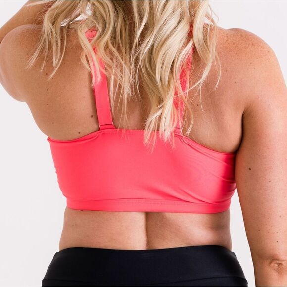 NWT Small Athletic Bikini Swimsuit Top Adjustable / Sports Bralette in Hot… - Picture 3 of 12